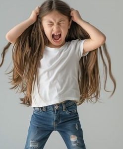 Girl throwing tantrum